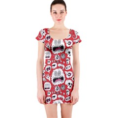 Another Monster Pattern Short Sleeve Bodycon Dress by Ket1n9