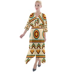 African Quarter Sleeve Wrap Front Maxi Dress by ByThiagoDantas