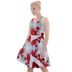 Christmas-background-tile-gifts Knee Length Skater Dress by Grandong