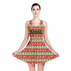 Christmas-papers-red-and-green Reversible Skater Dress by Grandong