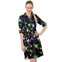 Christmas-star-gloss-lights-light Long Sleeve Mini Shirt Dress View1