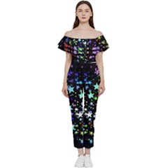 Christmas-star-gloss-lights-light Bardot Ruffle Jumpsuit by Grandong