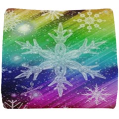 Christmas-snowflake-background Seat Cushion by Grandong