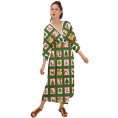 Christmas-paper-christmas-pattern Grecian Style  Maxi Dress by Grandong