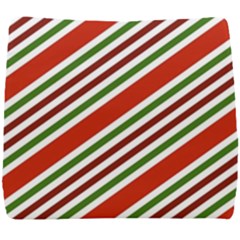 Christmas-color-stripes Seat Cushion by Grandong