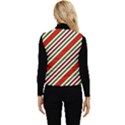 Christmas-color-stripes Women s Button Up Puffer Vest View2