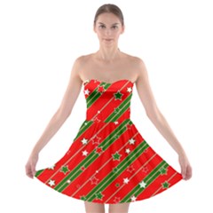 Christmas-paper-star-texture     - Strapless Bra Top Dress by Grandong