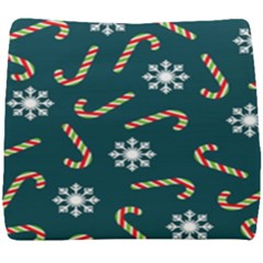 Christmas-seamless-pattern-with-candies-snowflakes Seat Cushion by Grandong