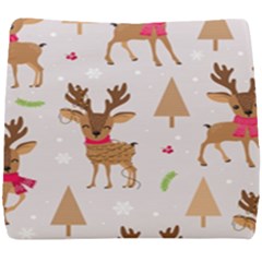 Christmas-seamless-pattern-with-reindeer Seat Cushion by Grandong