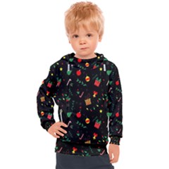 Christmas Pattern Texture Colorful Wallpaper Kids  Hooded Pullover by Grandong