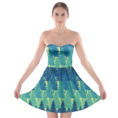 Christmas Trees Pattern Digital Paper Seamless Strapless Bra Top Dress by Grandong