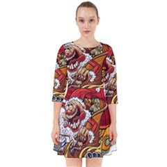 Funny Santa Claus Christmas Smock Dress by Grandong