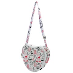 Christmas-themed-seamless-pattern Heart Shoulder Bag by Grandong