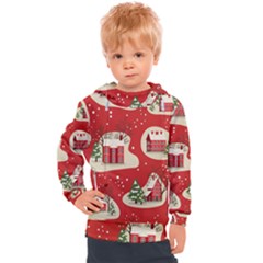 Christmas-new-year-seamless-pattern Kids  Hooded Pullover by Grandong