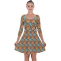 Owl-stars-pattern-background Quarter Sleeve Skater Dress View1