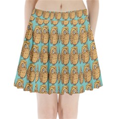 Owl-stars-pattern-background Pleated Mini Skirt by Grandong