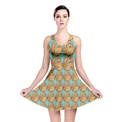 Owl-pattern-background Reversible Skater Dress by Grandong