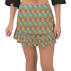 Owl Bird Cartoon Fishtail Mini Chiffon Skirt by Grandong