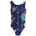 Space Galaxy Planet Universe Stars Night Fantasy Kids  Cut-Out Back One Piece Swimsuit View1