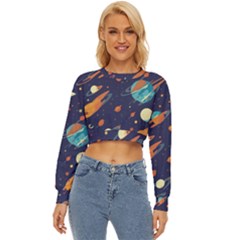 Space Galaxy Planet Universe Stars Night Fantasy Lightweight Long Sleeve Sweatshirt by Grandong