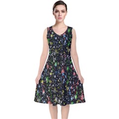 Illustration Universe Star Planet V-neck Midi Sleeveless Dress  by Grandong