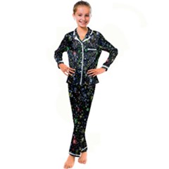 Illustration Universe Star Planet Kids  Satin Long Sleeve Pajamas Set by Grandong