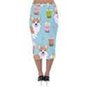 Welsh Corgi Boba Tea Bubble Cute Kawaii Dog Breed Velvet Midi Pencil Skirt View2