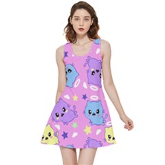 Seamless Pattern With Cute Kawaii Kittens Inside Out Reversible Sleeveless Dress by Grandong