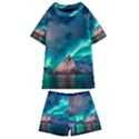 Amazing Aurora Borealis Colors Kids  Swim T-Shirt and Shorts Set View1