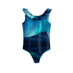 Aurora Borealis Mountain Reflection Kids  Frill Swimsuit by Grandong