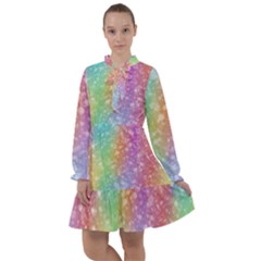 Rainbow Colors Spectrum Background All Frills Chiffon Dress by Ravend