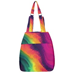 Rainbow Colorful Abstract Galaxy Center Zip Backpack by Ravend