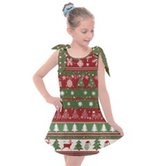 Christmas Decoration Winter Xmas Pattern Kids  Tie Up Tunic Dress by Vaneshop