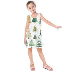 Christmas Xmas Trees Kids  Sleeveless Dress by Vaneshop