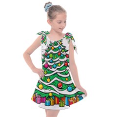 Christmas Tree Kids  Tie Up Tunic Dress by Vaneshop