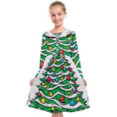 Christmas Tree Kids  Midi Sailor Dress by Vaneshop