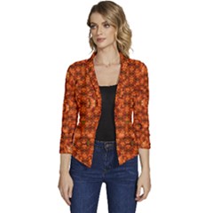 Floral Time In Peace And Love Women s Casual 3/4 Sleeve Spring Jacket by pepitasart