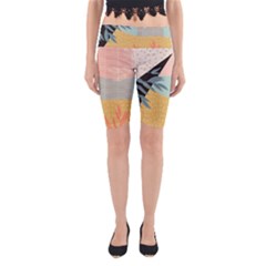 Leaves Pattern Design Colorful Decorative Texture Yoga Cropped Leggings by Vaneshop