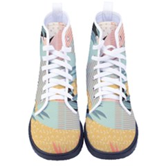 Leaves Pattern Design Colorful Decorative Texture Kid s High-top Canvas Sneakers by Vaneshop