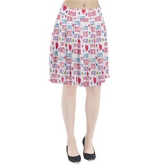 Love Mom Happy Mothers Day I Love Mom Graphic Pleated Skirt by Vaneshop