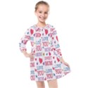 Love Mom Happy Mothers Day I Love Mom Graphic Kids  Quarter Sleeve Shirt Dress View1