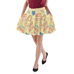 Love Mom Happy Mothers Day I Love Mom Graphic Pattern A-line Pocket Skirt by Vaneshop