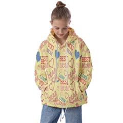 Love Mom Happy Mothers Day I Love Mom Graphic Pattern Kids  Oversized Hoodie by Vaneshop