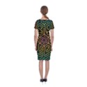 Circuit Hexagonal Geometric Pattern Background Pattern Classic Short Sleeve Midi Dress View2