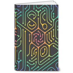 Circuit Hexagonal Geometric Pattern Background Pattern 8  X 10  Softcover Notebook by Vaneshop