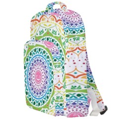 Mandala Pattern Rainbow Pride Double Compartment Backpack by Vaneshop