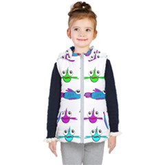 Fish Swim Cartoon Funnycute Kids  Hooded Puffer Vest by Sapixe