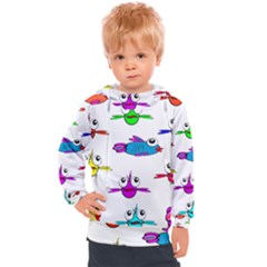 Fish Swim Cartoon Funnycute Kids  Hooded Pullover by Sapixe