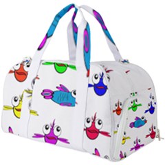 Fish Swim Cartoon Funnycute Burner Gym Duffel Bag by Sapixe