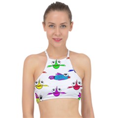 Fish Swim Cartoon Funnycute Halter Bikini Top by Sapixe